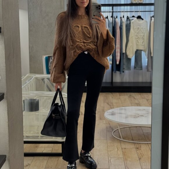 Loewe Anagram Openwork Knit Letter Combination Mohair Blend Sweater - Picture 2 of 15